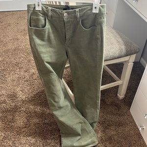 Green flare pants